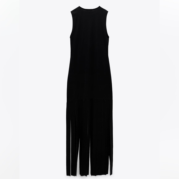RARE ZARA LONG FRINGED DRESS - Picture 10 of 11